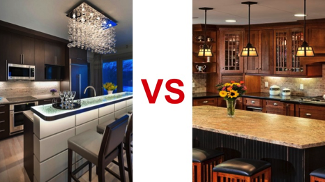 What is the distinction between modern and contemporary kitchen design