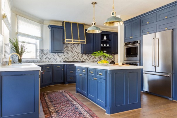 Blue cabinets 