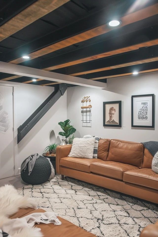 painted basement ceiling