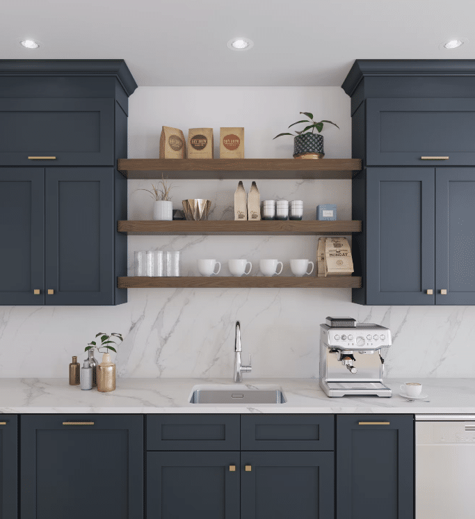 dark blue kitchen cabinet