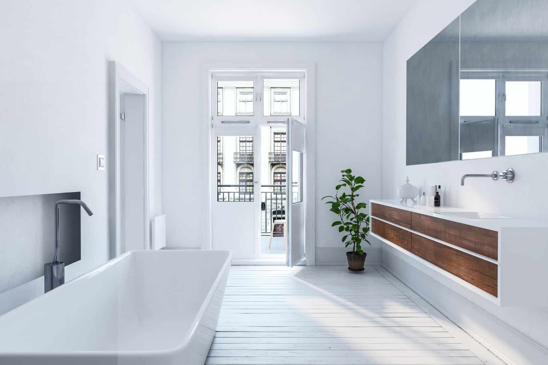 wooden bathroom vanity