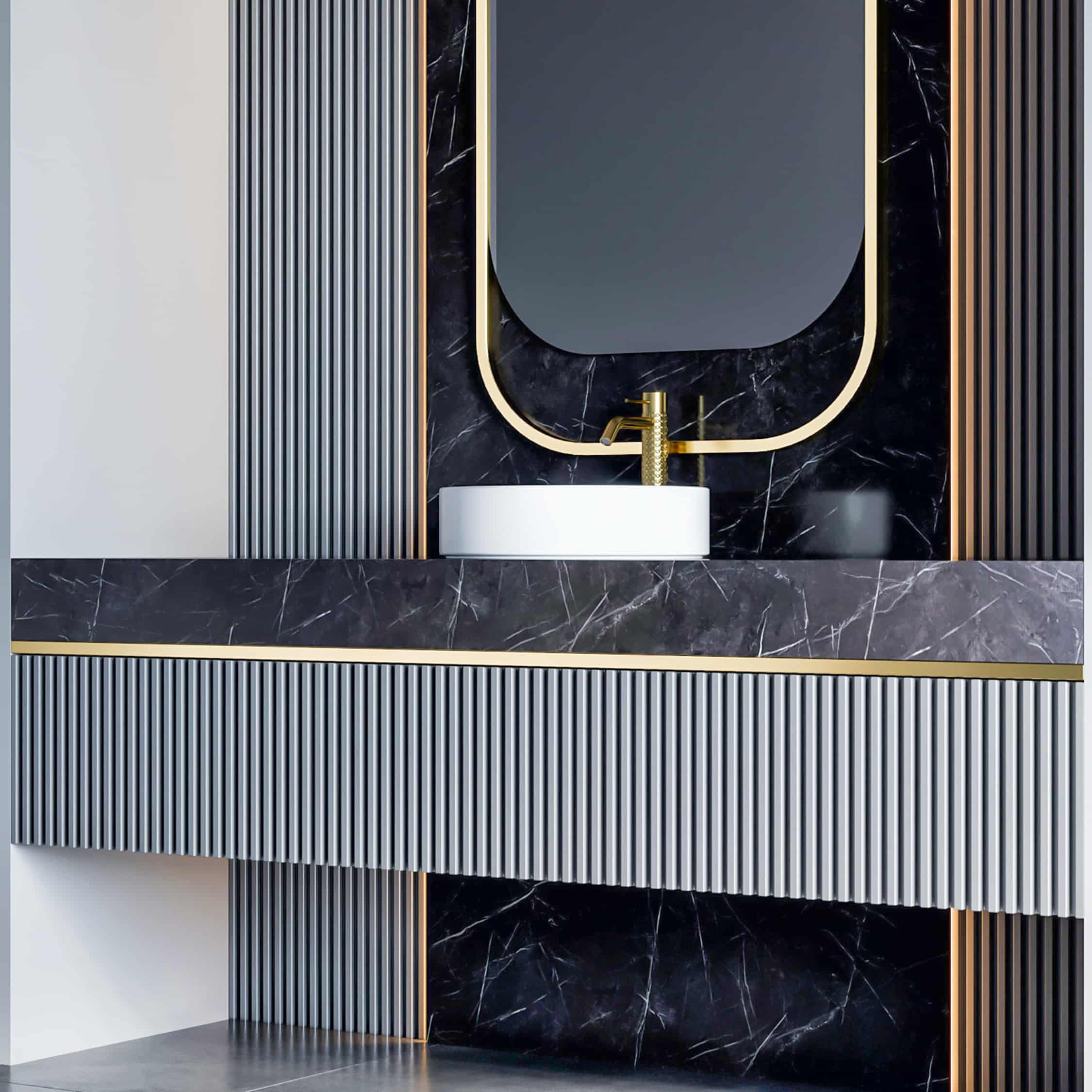 3d rendering modern bathroom furniture interior design