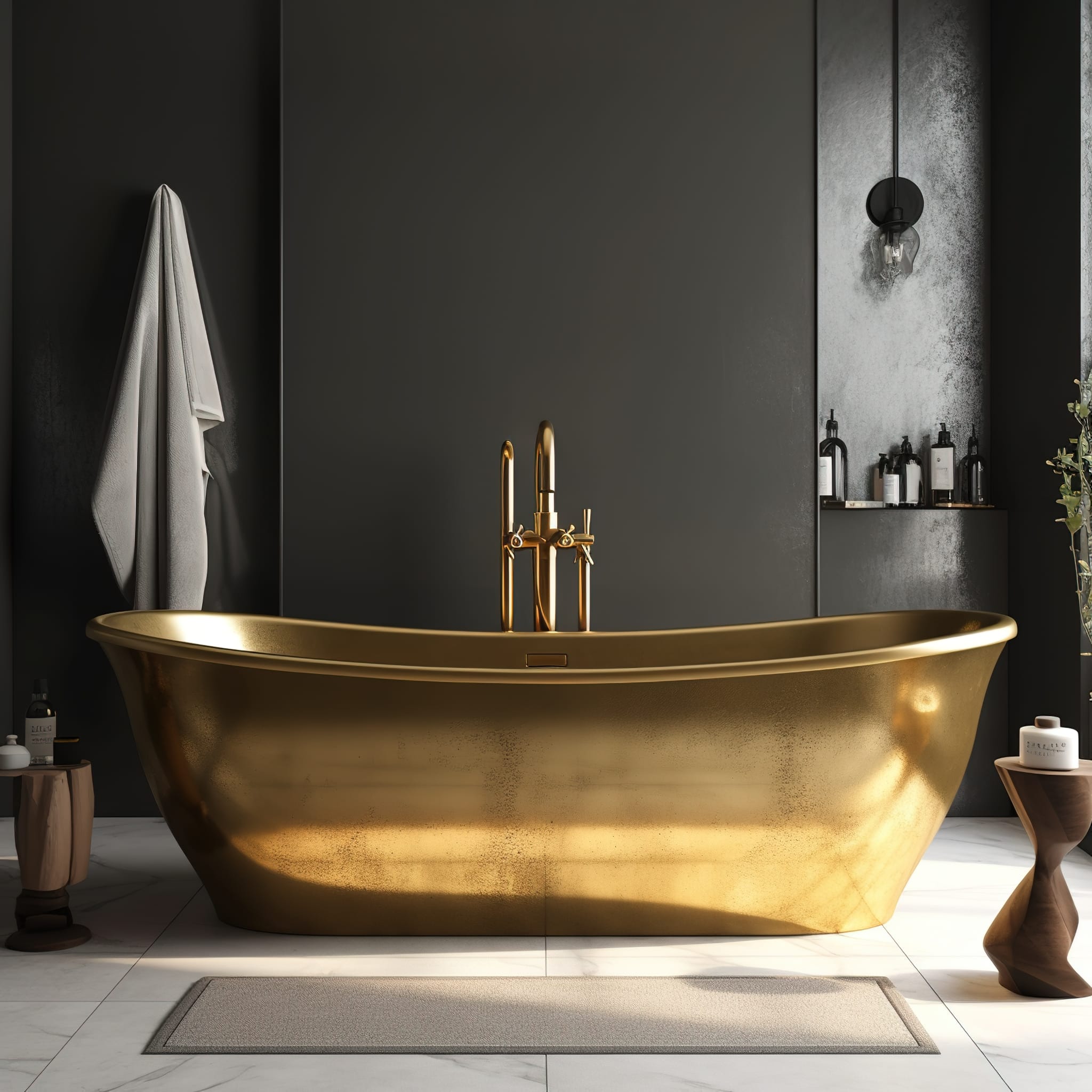 black and gold bathroom