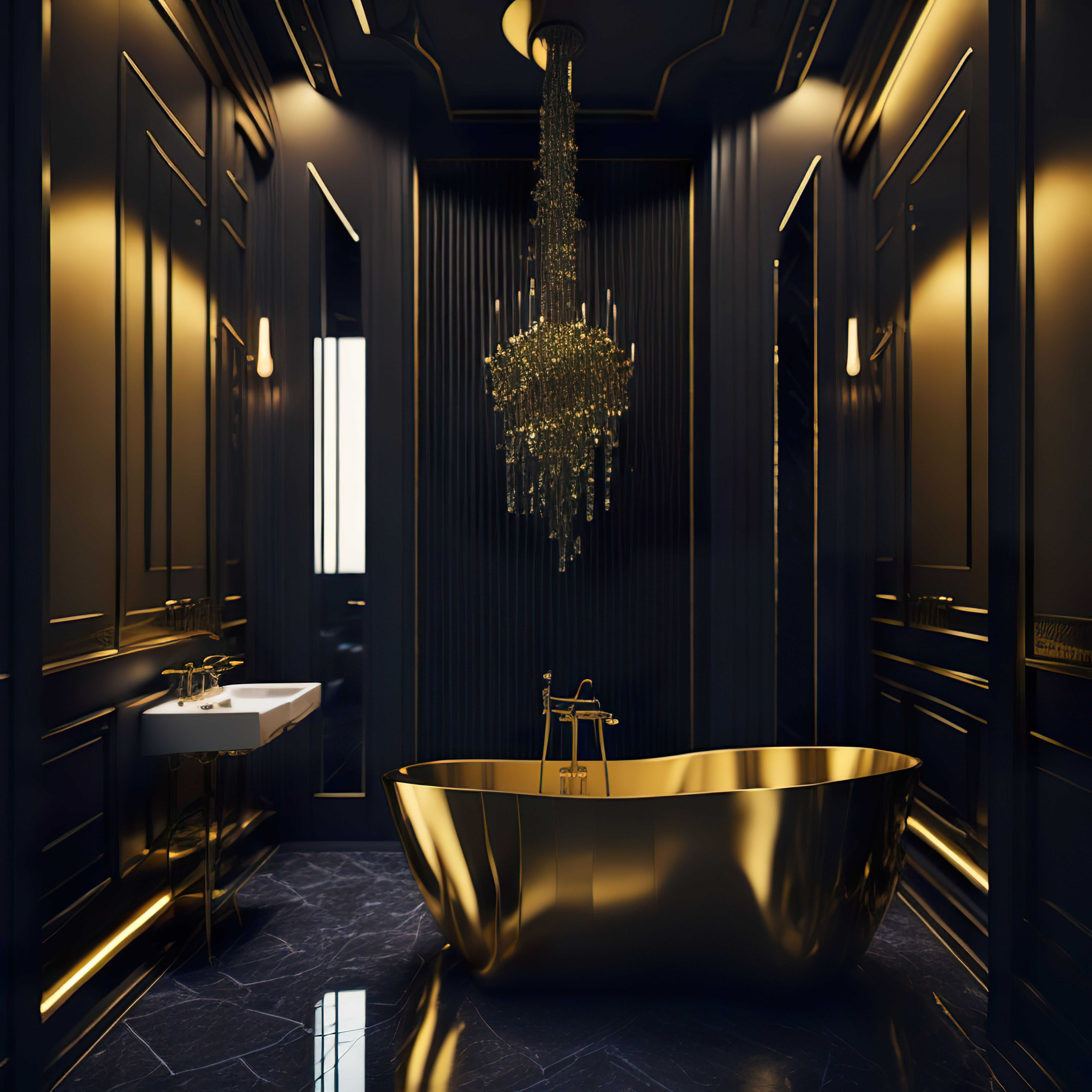 Black and gold bathroom idea  Gold bathroom decor, Bathroom design black,  Bathroom design luxury