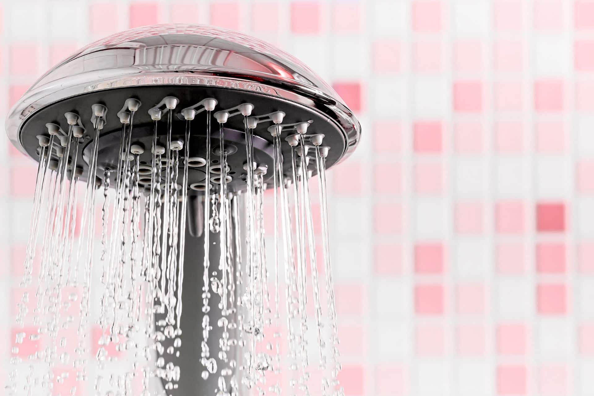 pink bathroom backsplash