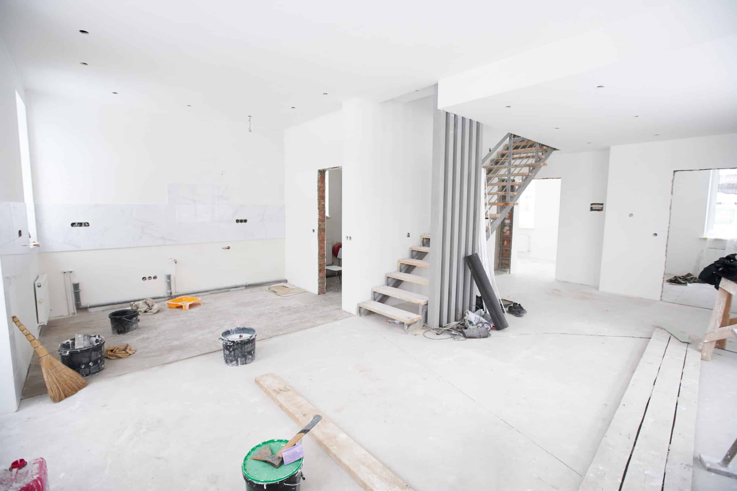 House interior renovation or construction unfinished