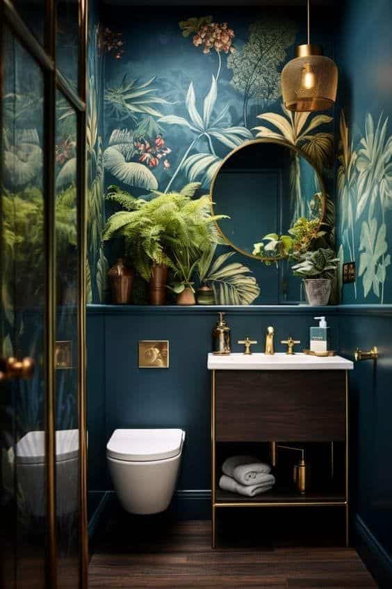 maximalist eclectic bathroom