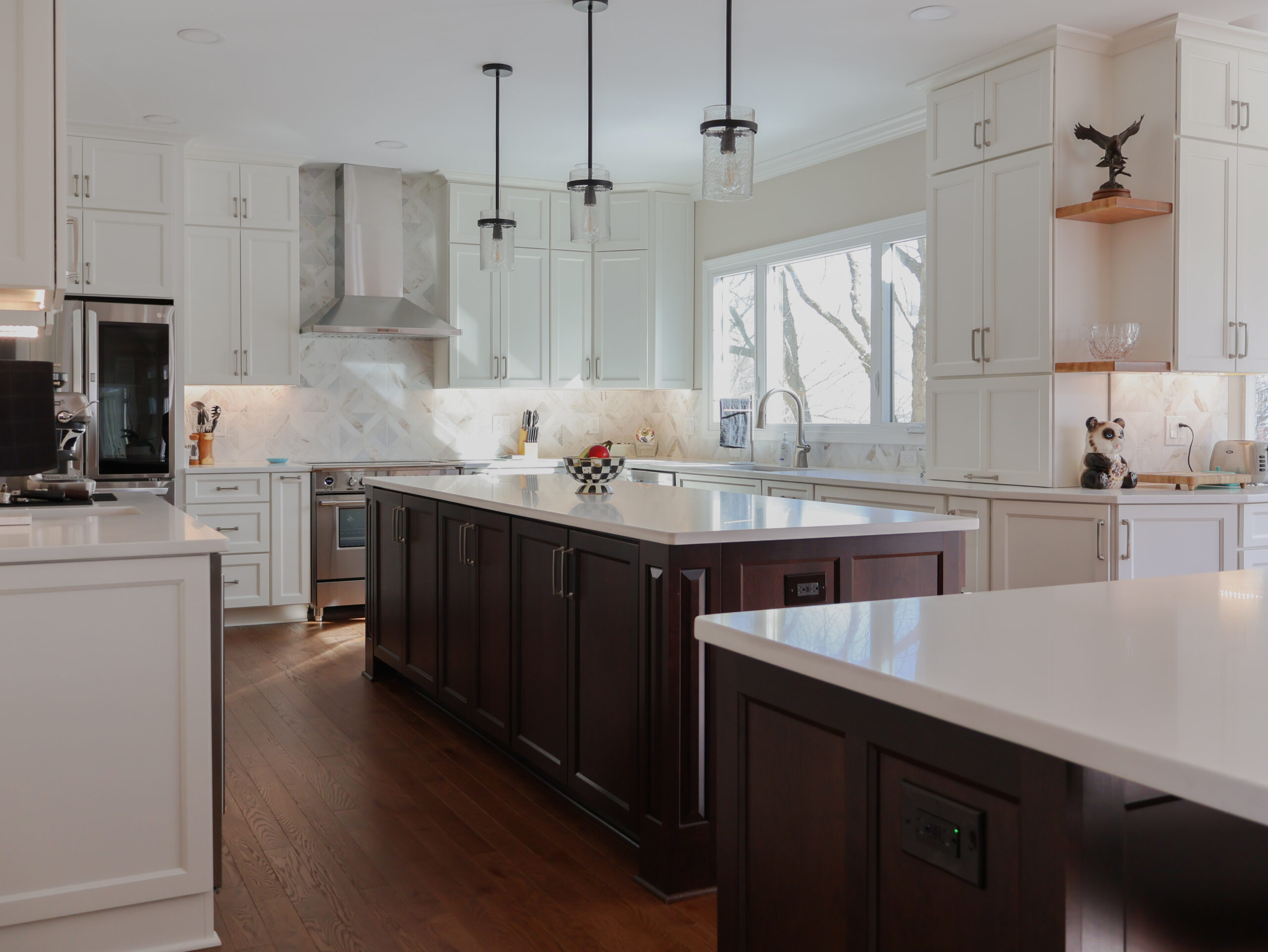 Cherry Hill split-level kitchens with updated cabinets and a functional layout
