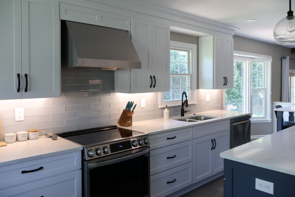Kitchen with newly installed countertops and updated cabinets